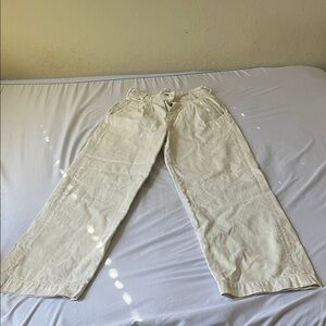 Zara Cream Wide-Leg Pants